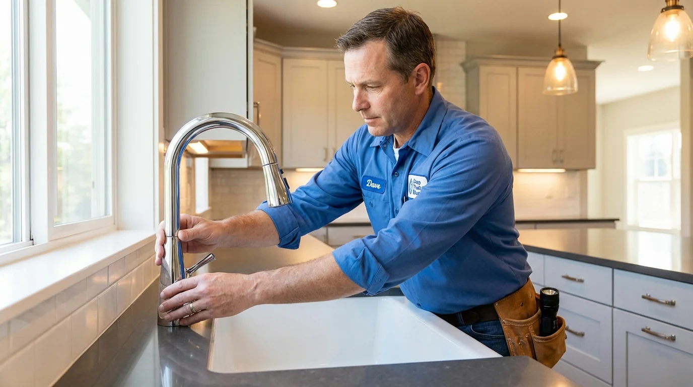 Kitchen faucet installation by Johns Plumbing LLC in Wilber
